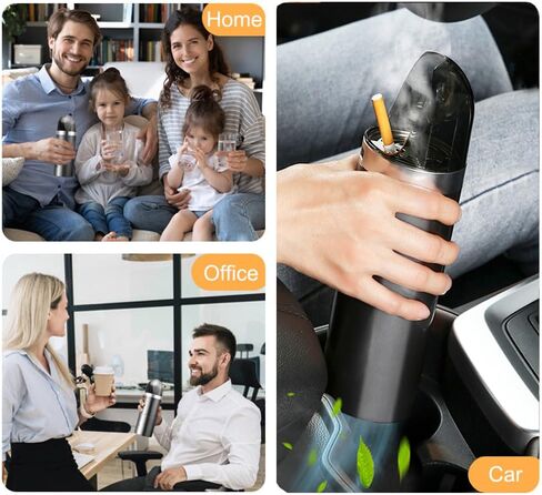 منفضة سجائر محمولة 2 في 1 متعددة الوظائف بدون دخان، منفضة سجائر USB قابلة لإعادة الشحن، منفضة سجائر إلكترونية مناسبة للمكتب المنزلي (أبيض) in Kuwait