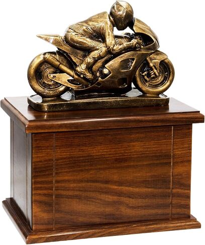 جرة حرق جنازة خشبية للدراجات النارية مع نقش مخصص، جرة سباق الدراجات النارية، جرة عشاق موتوكروس in Kuwait