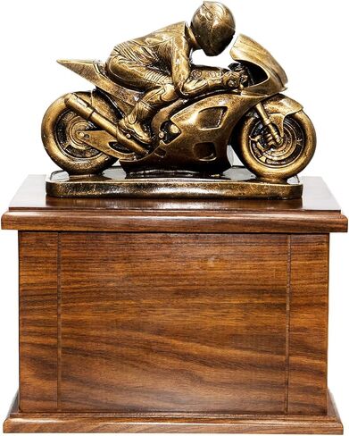 جرة حرق جنازة خشبية للدراجات النارية مع نقش مخصص، جرة سباق الدراجات النارية، جرة عشاق موتوكروس in Kuwait