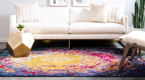 Unique Loom Estrella Collection Abstract, Gradient, Modern, Sunburst, Distressed Area Rug, 5 x 8 ft, Multi/Brown in Saudi Arabia