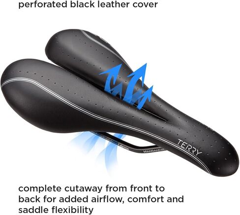 سرج Terry Bike Saddle للسيدات FLX جل - مقعد دراجة للنساء - غطاء جلد أسود - مرن ومريح in Kuwait