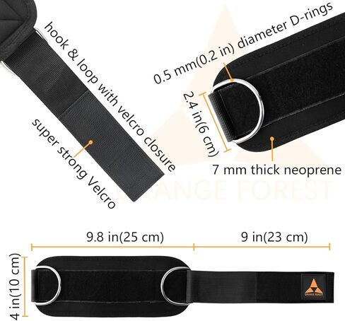 أشرطة الكاحل لآلات الكابلات (زوج) من أجل الركلات، من النيوبرين المريح القابل للتعديل وحلقات مزدوجة على شكل حرف D، مرفق كابل صالة الألعاب الرياضية بحزام الكاحل من أجل تدريبات الغلوت، وتمديدات الساق وتمارين الجزء السفلي من الجسم in Kuwait