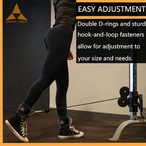 أشرطة الكاحل لآلات الكابلات (زوج) من أجل الركلات، من النيوبرين المريح القابل للتعديل وحلقات مزدوجة على شكل حرف D، مرفق كابل صالة الألعاب الرياضية بحزام الكاحل من أجل تدريبات الغلوت، وتمديدات الساق وتمارين الجزء السفلي من الجسم in Kuwait