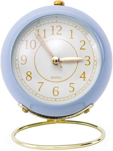 Analog Alarm Clocks, Retro Small Metal Table Clock Silent Non-Ticking Desk Clock Battery Operated with Backlight for Living Room Bedroom Office Kids Kitchen Besides Desktop in Saudi Arabia