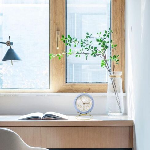 Analog Alarm Clocks, Retro Small Metal Table Clock Silent Non-Ticking Desk Clock Battery Operated with Backlight for Living Room Bedroom Office Kids Kitchen Besides Desktop in Saudi Arabia