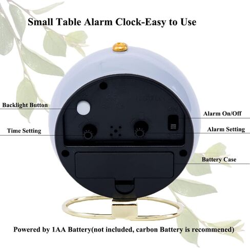 Analog Alarm Clocks, Retro Small Metal Table Clock Silent Non-Ticking Desk Clock Battery Operated with Backlight for Living Room Bedroom Office Kids Kitchen Besides Desktop in Saudi Arabia