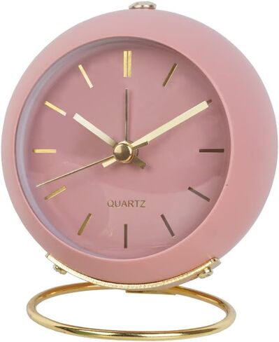 Analog Alarm Clocks, Retro Small Metal Table Clock Silent Non-Ticking Desk Clock Battery Operated with Backlight for Living Room Bedroom Office Kids Kitchen Besides Desktop in Saudi Arabia