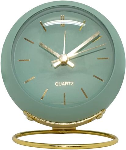 Analog Alarm Clocks, Retro Small Metal Table Clock Silent Non-Ticking Desk Clock Battery Operated with Backlight for Living Room Bedroom Office Kids Kitchen Besides Desktop in Saudi Arabia