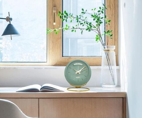 Analog Alarm Clocks, Retro Small Metal Table Clock Silent Non-Ticking Desk Clock Battery Operated with Backlight for Living Room Bedroom Office Kids Kitchen Besides Desktop in Saudi Arabia