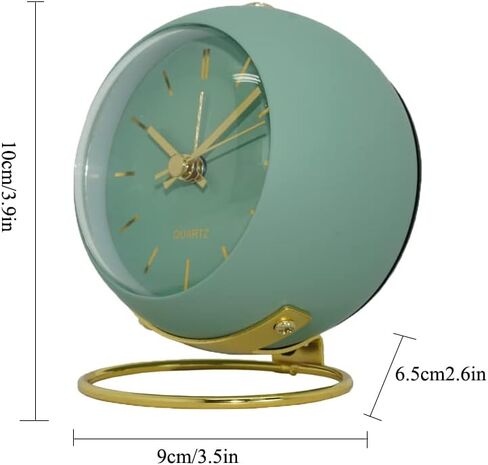 Analog Alarm Clocks, Retro Small Metal Table Clock Silent Non-Ticking Desk Clock Battery Operated with Backlight for Living Room Bedroom Office Kids Kitchen Besides Desktop in Saudi Arabia