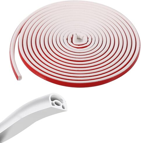 Silicone Weather Stripping Door Seal, 40ft Silicone Door Weather Stripping Multifunctional Self Adhesive Door Seal Strip Soundproof for Door & Window, Easy Cut in Saudi Arabia
