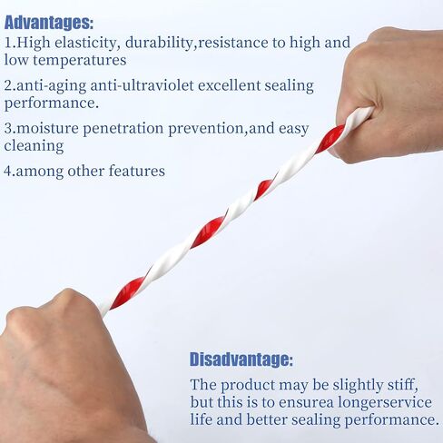 Silicone Weather Stripping Door Seal, 40ft Silicone Door Weather Stripping Multifunctional Self Adhesive Door Seal Strip Soundproof for Door & Window, Easy Cut in Saudi Arabia
