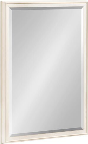 Kate and Laurel Oakhurst Traditional Rectangular Wall Mirror, 18 x 24, Soft White, Distressed Vintage Rectangle Vanity Mirror for Use as Bathroom Mirror for Over Sink or Refined Entryway Mirror in Saudi Arabia