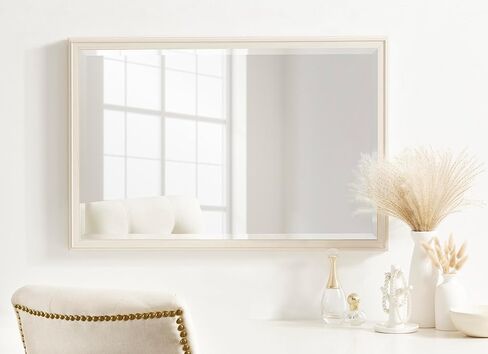 Kate and Laurel Oakhurst Traditional Rectangular Wall Mirror, 18 x 24, Soft White, Distressed Vintage Rectangle Vanity Mirror for Use as Bathroom Mirror for Over Sink or Refined Entryway Mirror in Saudi Arabia