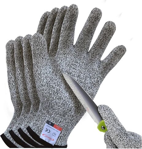 Cutting Gloves, 2 Pairs of Cut Resistant Gloves Food Grade, Kitchen Gloves for Cutting, Oyster Shucking, Fish Fillet Processing, Carving Wood and Gardening(Medium) in Saudi Arabia
