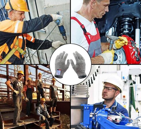 Cutting Gloves, 2 Pairs of Cut Resistant Gloves Food Grade, Kitchen Gloves for Cutting, Oyster Shucking, Fish Fillet Processing, Carving Wood and Gardening(Medium) in Saudi Arabia
