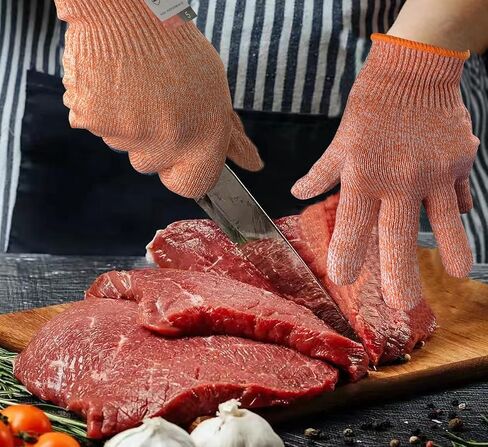 Cutting Gloves, 2 Pairs of Cut Resistant Gloves Food Grade, Kitchen Gloves for Cutting, Oyster Shucking, Fish Fillet Processing, Carving Wood and Gardening(Medium) in Saudi Arabia
