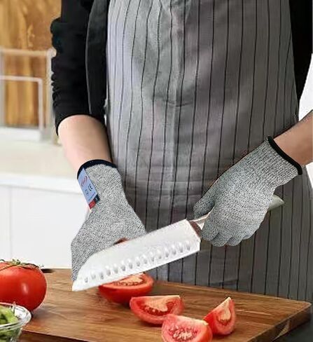 Cutting Gloves, 2 Pairs of Cut Resistant Gloves Food Grade, Kitchen Gloves for Cutting, Oyster Shucking, Fish Fillet Processing, Carving Wood and Gardening(Medium) in Saudi Arabia