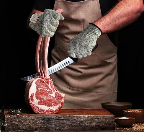 Cutting Gloves, 2 Pairs of Cut Resistant Gloves Food Grade, Kitchen Gloves for Cutting, Oyster Shucking, Fish Fillet Processing, Carving Wood and Gardening(Medium) in Saudi Arabia