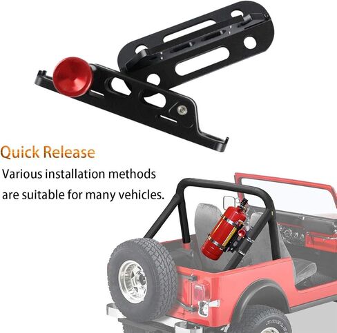 New Multi-purpose Aluminum Adjustable Fire Extinguisher Holder Mount with 8 Clamps(4 pcs extra adjustable rings for spare using) Compatible with for Jeep Wrangler UTV Polaris RZR Ranger in Saudi Arabia