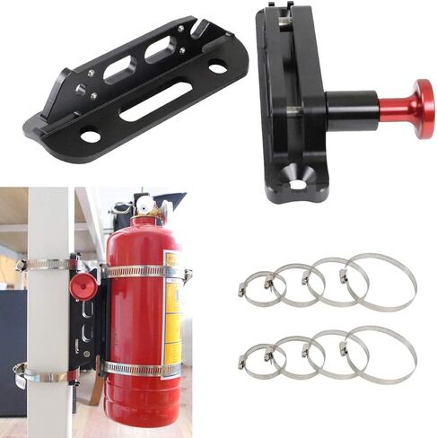 New Multi-purpose Aluminum Adjustable Fire Extinguisher Holder Mount with 8 Clamps(4 pcs extra adjustable rings for spare using) Compatible with for Jeep Wrangler UTV Polaris RZR Ranger in Saudi Arabia