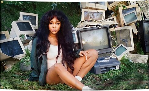 Ctrl By SZA Tapestry Funny Poster Durable Man Cave Wall Flag 3x5 Feet Banner with 4 Brass Grommets College Dorm Bedroom Living Room Decor, orange in Saudi Arabia