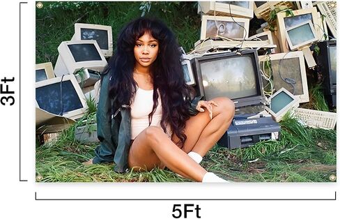 Ctrl By SZA Tapestry Funny Poster Durable Man Cave Wall Flag 3x5 Feet Banner with 4 Brass Grommets College Dorm Bedroom Living Room Decor, orange in Saudi Arabia