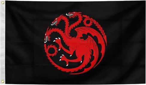 Generic House FlagTargaryen Tapestry Decoration with 2 Brass Grommets 3x5 Ft for College Dorm Room Decor,Outdoor Bedroom Decor, black in Saudi Arabia
