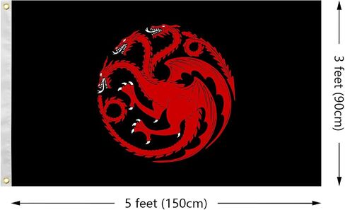 Generic House FlagTargaryen Tapestry Decoration with 2 Brass Grommets 3x5 Ft for College Dorm Room Decor,Outdoor Bedroom Decor, black in Saudi Arabia