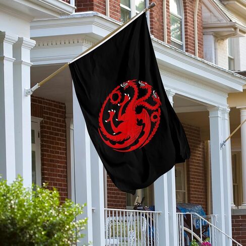 Generic House FlagTargaryen Tapestry Decoration with 2 Brass Grommets 3x5 Ft for College Dorm Room Decor,Outdoor Bedroom Decor, black in Saudi Arabia