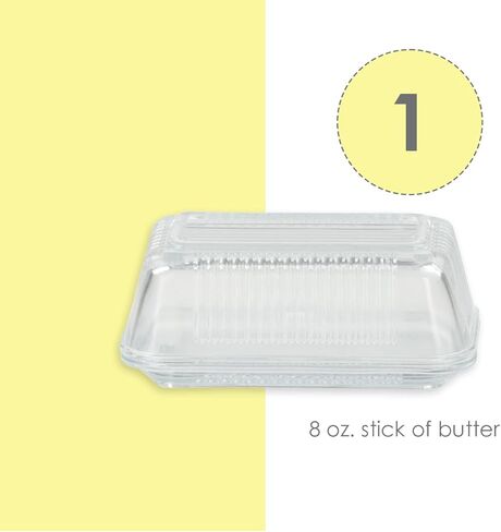 طبق زبدة زجاجي من هوم بيزكس، شفاف in Kuwait