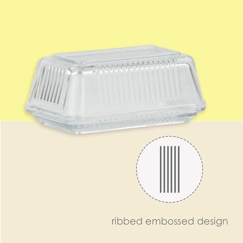 طبق زبدة زجاجي من هوم بيزكس، شفاف in Kuwait