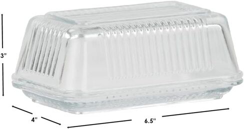 طبق زبدة زجاجي من هوم بيزكس، شفاف in Kuwait