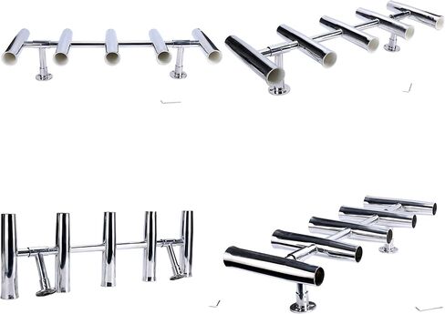 Amarine Made 5 Tube Adjustable Stainless Rocket Launcher Rod Holders , Can Be Rotated 360 Deg in Saudi Arabia