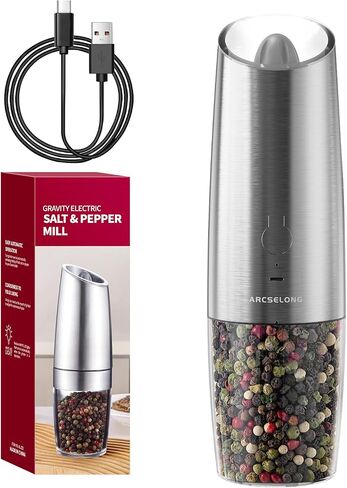 Gravity Electric Salt and Pepper Mill, Battery Operated, Adjustable Coarseness, Large Capacity Salt and Pepper Grinder With LED Light in Saudi Arabia