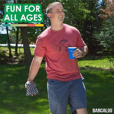 Barcaloo Weather Resistant Regulation Size & Weight Cornhole Bean Bags Set of 8 - Duck Cloth - Great for Corn Hole, Bean Bag Toss Game and More - includes Cornhole Bag Carrying Case in Saudi Arabia