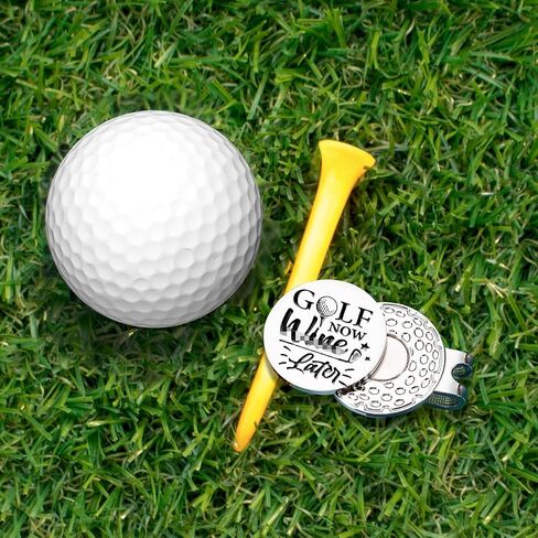 Golf Now Win Later Golf Ball Marker with Magnetic Hat Clip, Funny Golf Accessories and Golf Gifts for Men Women Dad Grandpa Uncle, Birthday for Golfer Golf Lovers Golf Fan in Saudi Arabia