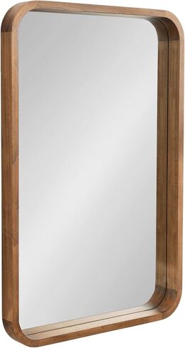 Kate and Laurel Hutton Modern Rounded Rectangle Wall Mirror, 24 x 36, Natural Rustic, Decorative Farmhouse Rectangular Wall Decor for Bathroom Mirror for Over Sink in Saudi Arabia
