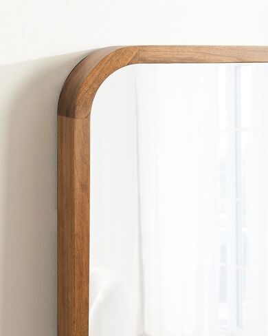 Kate and Laurel Hutton Modern Rounded Rectangle Wall Mirror, 24 x 36, Natural Rustic, Decorative Farmhouse Rectangular Wall Decor for Bathroom Mirror for Over Sink in Saudi Arabia
