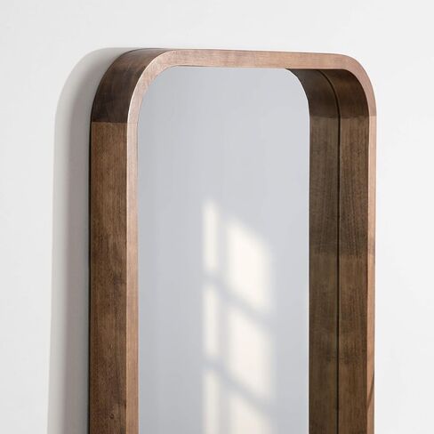 Kate and Laurel Hutton Modern Rounded Rectangle Wall Mirror, 24 x 36, Natural Rustic, Decorative Farmhouse Rectangular Wall Decor for Bathroom Mirror for Over Sink in Saudi Arabia