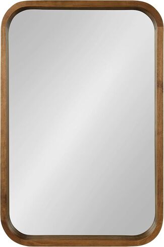 Kate and Laurel Hutton Modern Rounded Rectangle Wall Mirror, 24 x 36, Natural Rustic, Decorative Farmhouse Rectangular Wall Decor for Bathroom Mirror for Over Sink in Saudi Arabia