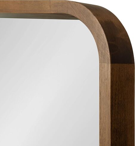Kate and Laurel Hutton Modern Rounded Rectangle Wall Mirror, 24 x 36, Natural Rustic, Decorative Farmhouse Rectangular Wall Decor for Bathroom Mirror for Over Sink in Saudi Arabia