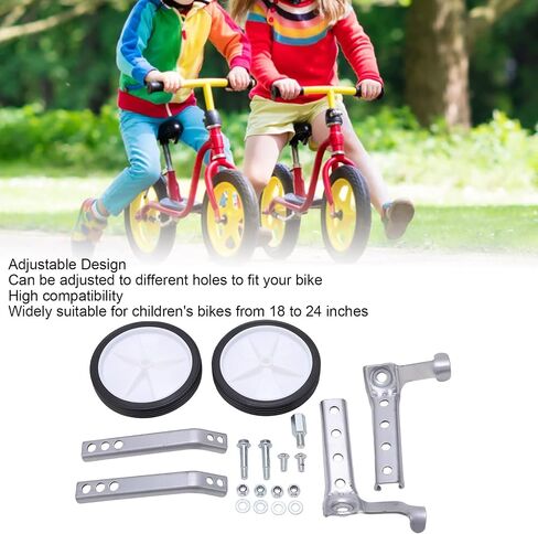 CHICIRIS Cycling Training Wheels, Highly Compatible 100kg Load Adjustable Heavy Duty Training Wheels for 18-24 Inch Kids Bike for Beginners in Saudi Arabia