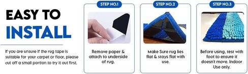 12PCS Rug Gripper - Rug Gripper-Strong Adhesive Grippers for Area Rugs, Rug Gripper for Tile and Hardwood Floors, Keep Rug Corners Never curl, Washable and Reusable. in Saudi Arabia