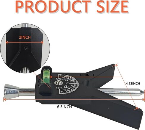 2024 New Upgraded Pipe Center Finder Matte Black, Pipefitter Tools With Centering Head, Measure Pipe Diameter Over 1/2" & up With 4" Y-Type Base and Adjustable Dial Bubble Protractor in Saudi Arabia