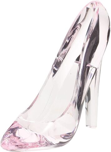 Garneck Crystal High Heels Shoes Ornament, Pink Glass Slipper Girls Princess Decor Dress Slipper Figurine Decoration for Birthday Party Wedding Gift, 5.5"x4.3" in Saudi Arabia