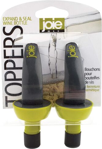 Joie Expand and Seal Two-Tone Wine Bottle Topper, Set of 2, Colors Vary in Saudi Arabia