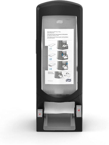 Tork Xpressnap موزع المناديل بالضغط على الزر، أسود N4، خدمة سريعة في مطاعم QSR، نطاق التوقيع، 25 بوصة × 9.0 بوصة × 10 بوصة، 6532000 in Saudi Arabia