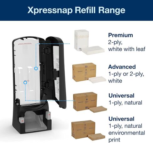 Tork Xpressnap موزع المناديل بالضغط على الزر، أسود N4، خدمة سريعة في مطاعم QSR، نطاق التوقيع، 25 بوصة × 9.0 بوصة × 10 بوصة، 6532000 in Saudi Arabia
