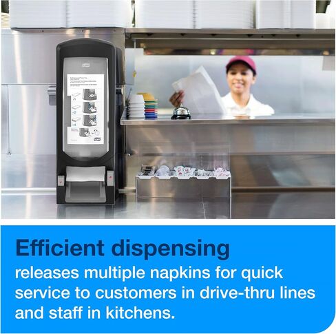Tork Xpressnap موزع المناديل بالضغط على الزر، أسود N4، خدمة سريعة في مطاعم QSR، نطاق التوقيع، 25 بوصة × 9.0 بوصة × 10 بوصة، 6532000 in Saudi Arabia